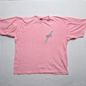 Vintage Misty Cigs CigarettesTee Pink Pastel Cotton Mens XL Promo T-Shirt 90s